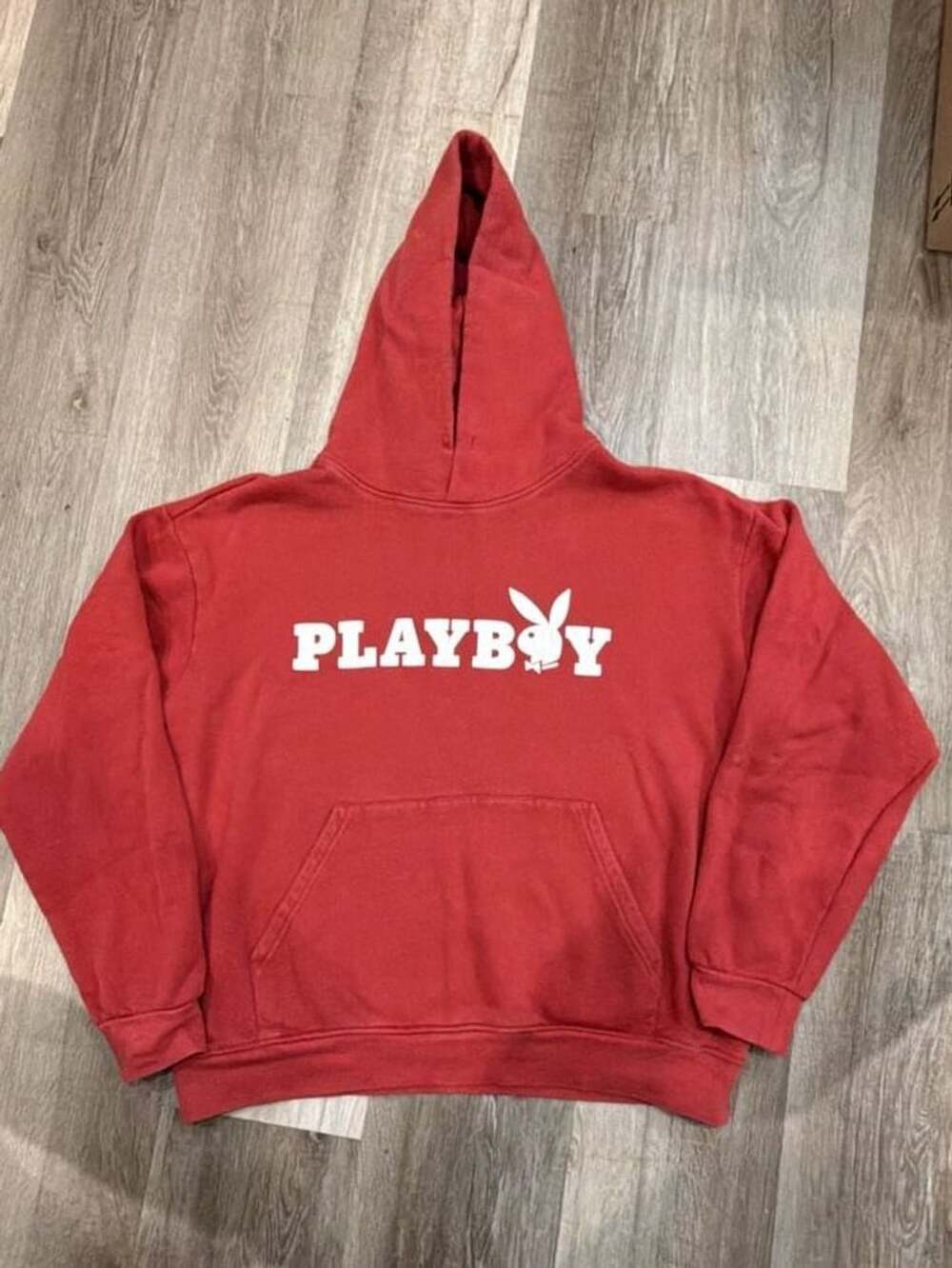 Playboy by PacSun Hoodie Size M Red Graphic Pullover Sweatshirt